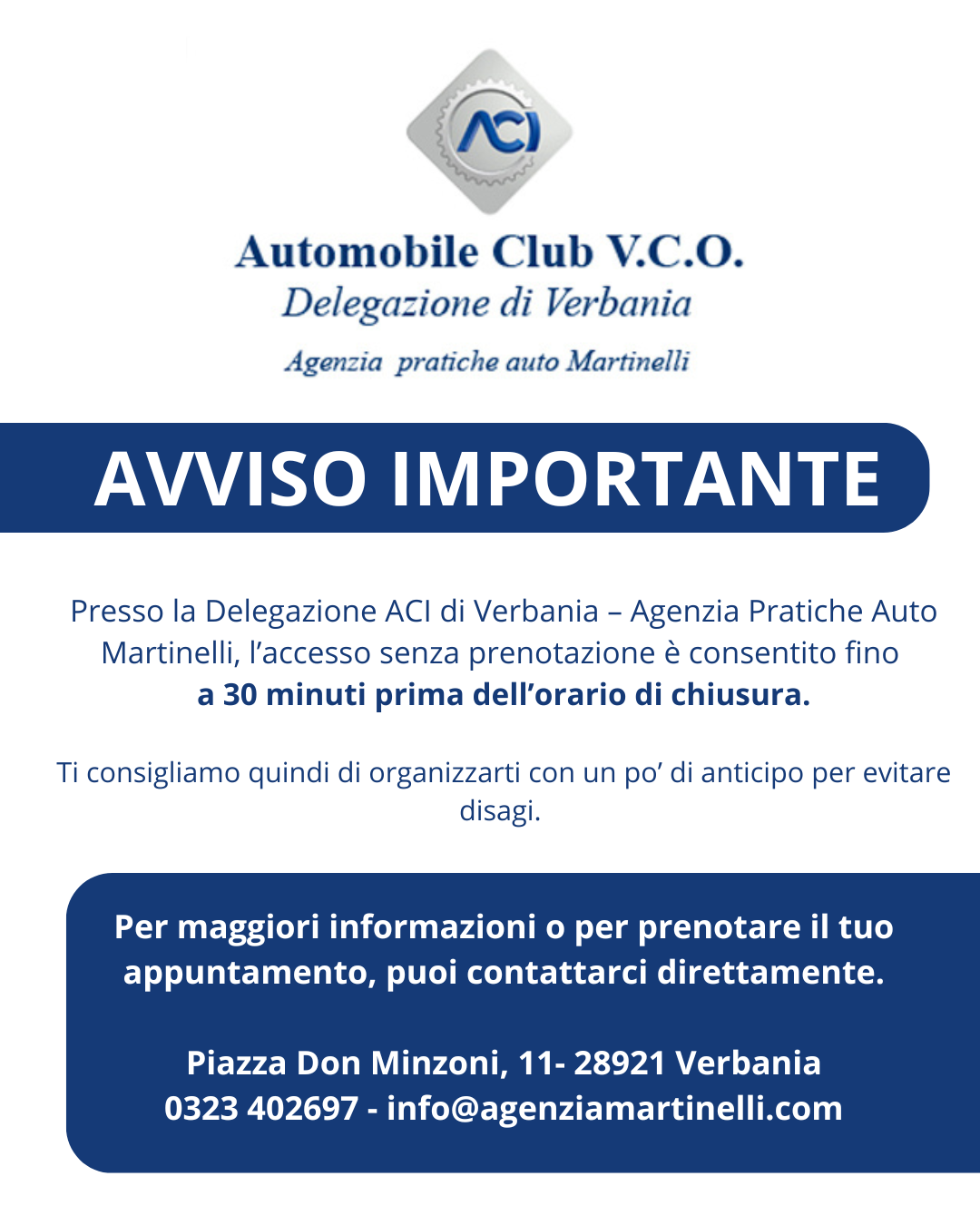 Richiedi un appuntamento presso la nostra agenzia di pratiche auto a Verbania